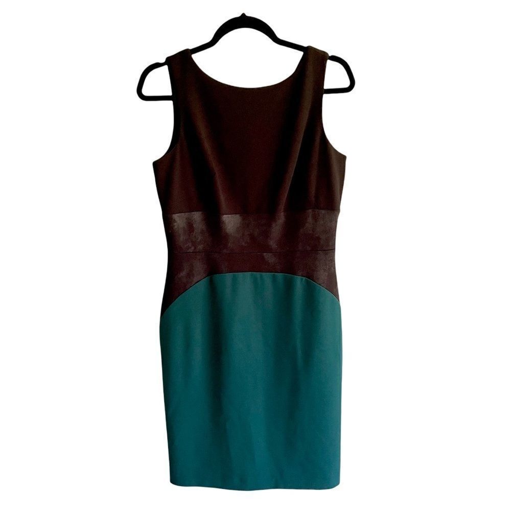 DONNA RICCO New York Black Green Sheath Dress Size 6
